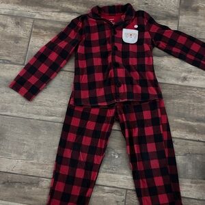Plaid Red and Black Kids Pajama Set